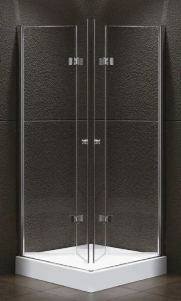 Душевой уголок Cezares Elena 90x90 см стекло прозрачное ELENA-W-AS-2-90-C-Cr (детальная фотография)