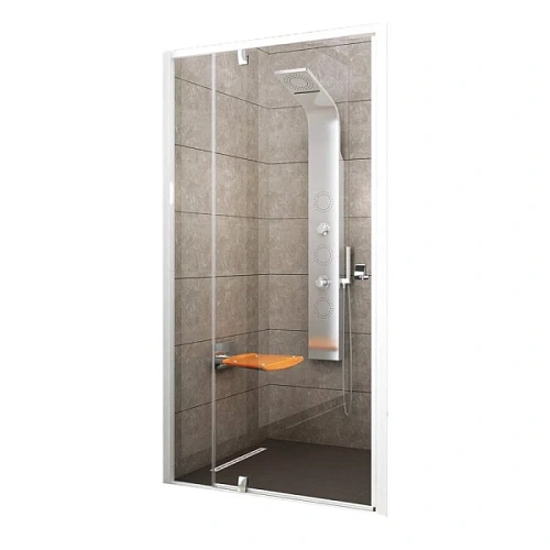 Душевая дверь в нишу Ravak Pivot PDOP2 120 см белый профиль петли хром - фото 3