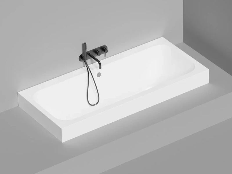 Ванна из искусственного камня Salini Orlanda Axis 180x80 см встраиваемая, белый матовый 103212M (детальная фотография)