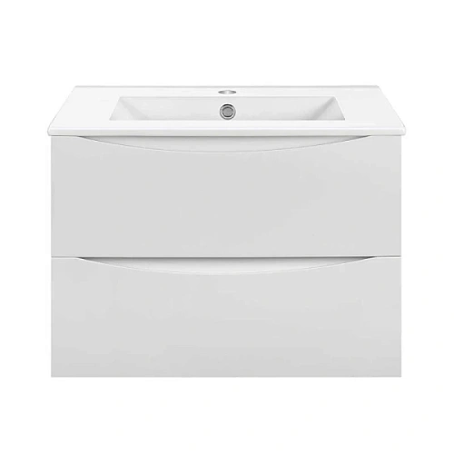 Тумба под раковину подвесная Vincea Mia Slim 60 см белый глянец - фото 1