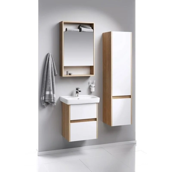 Шкаф-пенал подвесной Aqwella Сити 35 см дуб балтийский SIT0535DB (детальная фотография), недорого