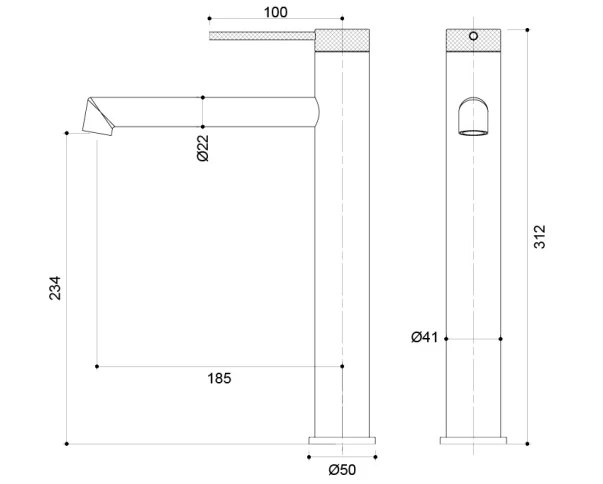 Смеситель для раковины Vincea Rim хром VBF-2RM2CH (детальная фотография), для раковины