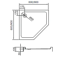 Душевой поддон Vegas-Glass HG 90x90 см белый HG-017-90 (детальная фотография), недорогие