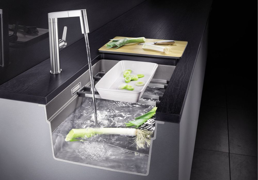 Мойка для кухни Blanco Etagon 500-U 53 см антрацит 522227 (детальная фотография), прямоугольной формы