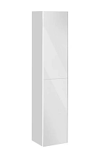 Шкаф-пенал, петли слева,  корпус:белый глянец, фасад:стекло, белый глянец Keuco Royal Reflex