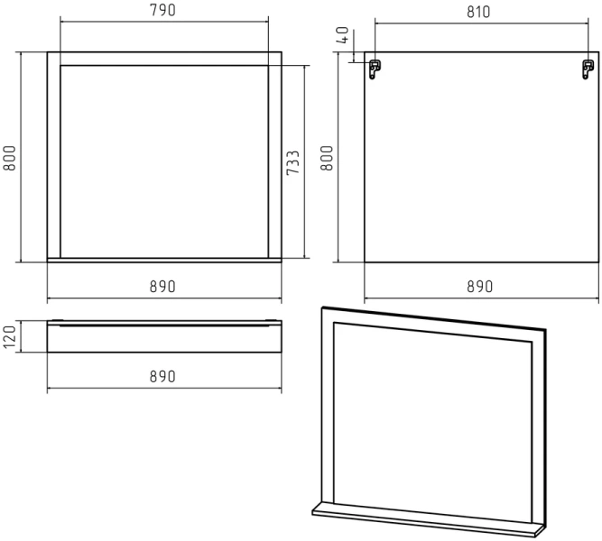 Зеркало Misty Сахара 90 см песочное П-Сах02090-511 (детальная фотография), современные, hi-tech