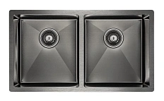 Мойка для кухни Paulmark Twin 78 см вороненая сталь