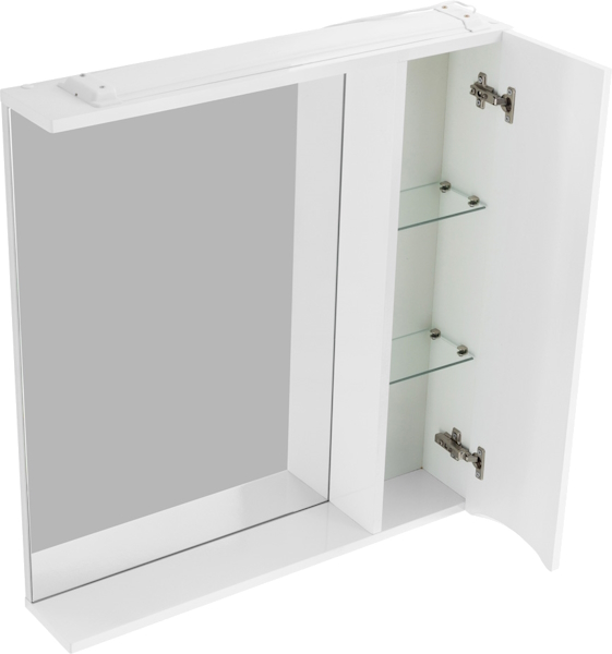Зеркальный шкаф с подсветкой BelBagno Marino 80 см правосторонний MARINO-SPC-800/750-1A-BL-P-R (детальная фотография), белые