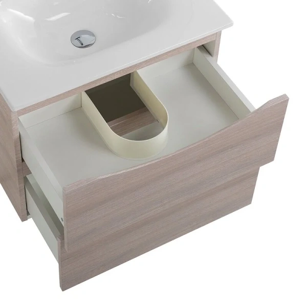 Тумба под раковину подвесная BelBagno Marino-Cer-Mini 50 см Rovere Bianco MARINO-CER-MINI-500-2C-SO-RG-P (детальная фотография), моноблок