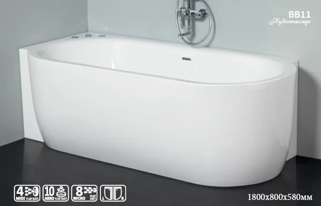 Ванна акриловая BelBagno 170х75 см правая BB11-1700R (детальная фотография), акриловые