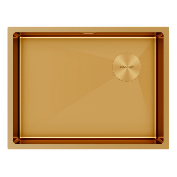 Мойка для кухни Paulmark Next-Skew 58 см брашированное золото PM885844-BG (детальная фотография)