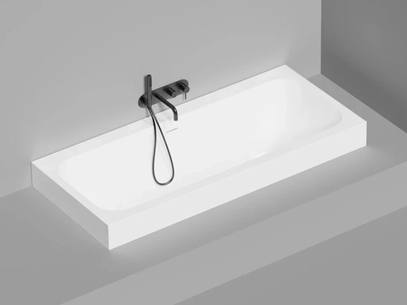 Ванна из искусственного камня Salini Orlanda Axis Kit 180x80 см встраиваемая 103322M (детальная фотография), искусственный камень