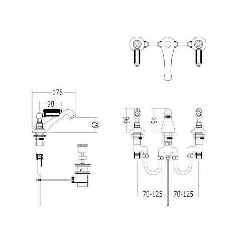 Смеситель для раковины Devon&Devon Black Dandy MARF46BD (детальная фотография), для раковины