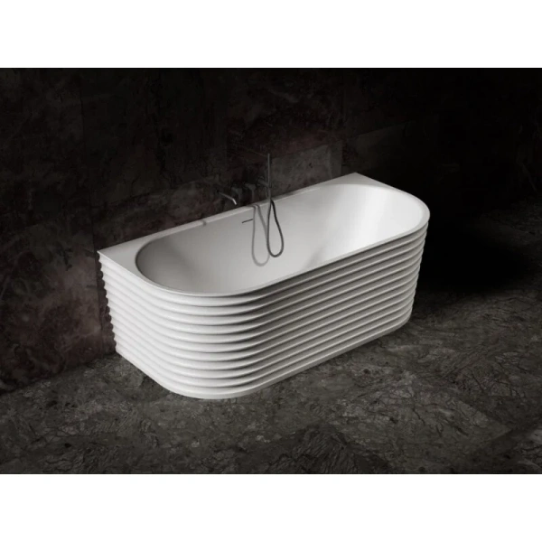 Ванна из искусственного камня Abber Stein 170x80 см пристенная AS9652 (детальная фотография), овальные