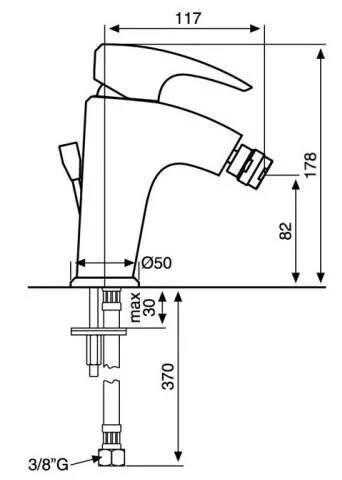 Смеситель для биде Emmevi Kali 75004 75004CR (детальная фотография), для биде