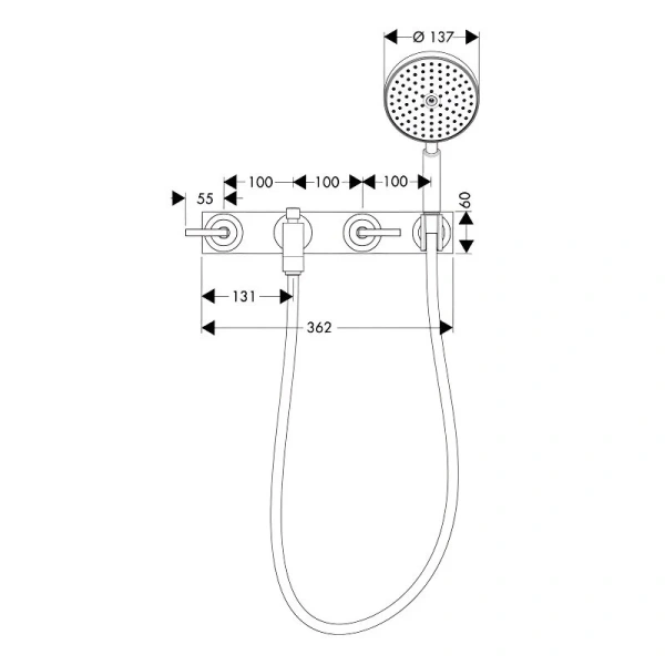 Смеситель для ванны хром Axor Citterio 39442000 (детальная фотография), для ванны