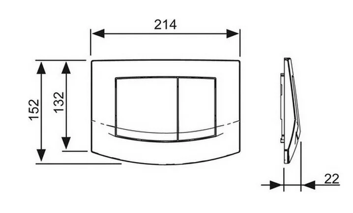 Инсталляция для унитаза Tece TECEbase 2.0 с клавишей хром 9400405 (детальная фотография), слив эконом-стандарт под две клавиши