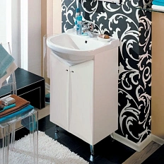 Тумба под раковину напольная Акватон Джимми 57 У 57 см с двумя трапецевидными дверцами