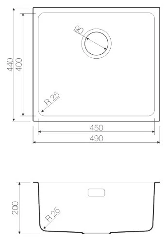 Мойка для кухни Omoikiri Tadzava 49-U/I-GM 49 см вороненая сталь 4993076 (детальная фотография), врезные