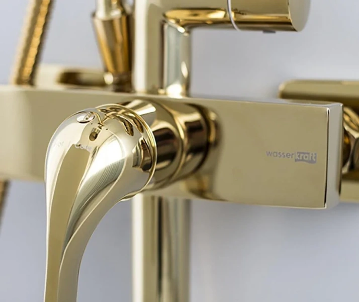 Душевая стойка WasserKRAFT глянцевое золото A17101 (детальная фотография), настенные