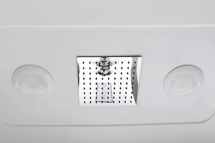 Душевая кабина Deto EM 160x85 см с led освещением EM4516LED (детальная фотография), хромированный профиль