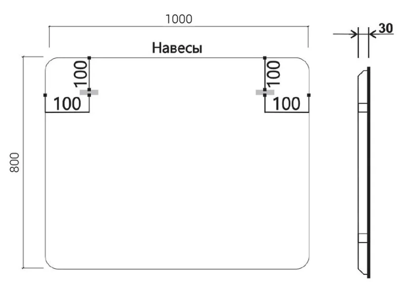 Зеркало с подсветкой Vincea 100 см с функцией диммера VLM-3MA100 (детальная фотография), в наличии