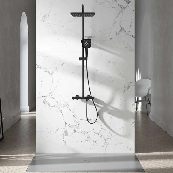 Душевая стойка Vincea Next термостатическая, черный VSFS-1N1TMB (детальная фотография), черные
