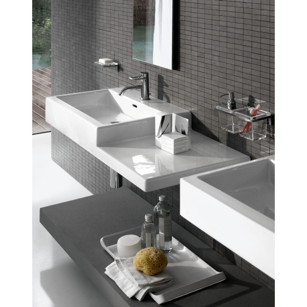 Столешница под умывальник Laufen Living City 8.1843.1.000.104.1 100х46х15.5 см (детальная фотография), одинарные, с полотенцедержателем