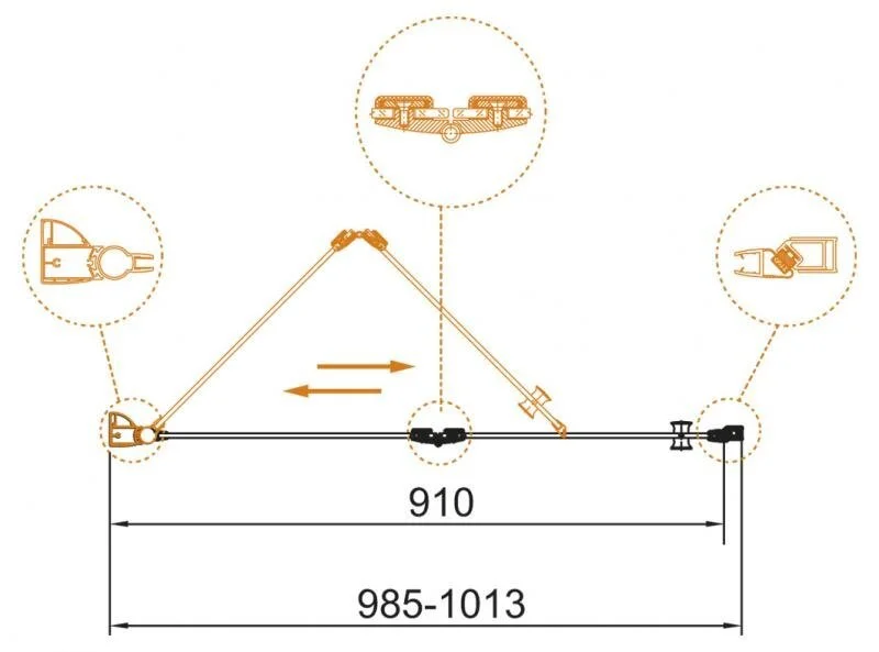 Душевая дверь в нишу Cezares Eco 100 см стекло прозрачное, профиль хром ECO-O-BS-12-100-C-Cr (детальная фотография), современные, hi-tech