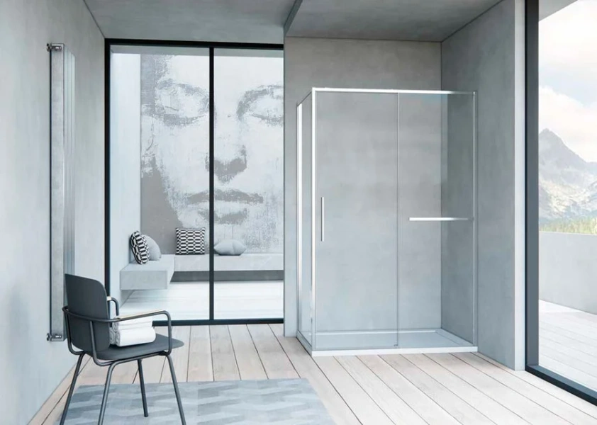 Душевой уголок Vincea Slim Soft 150х100 см профиль хром VSR-1SS1015CL (детальная фотография), современные, hi-tech