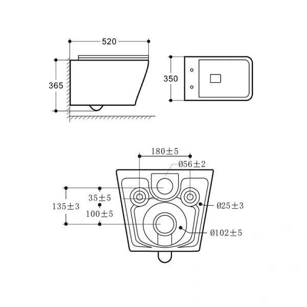Унитаз подвесной Vincea Intero белый VT1-21 (детальная фотография), современные, hi-tech