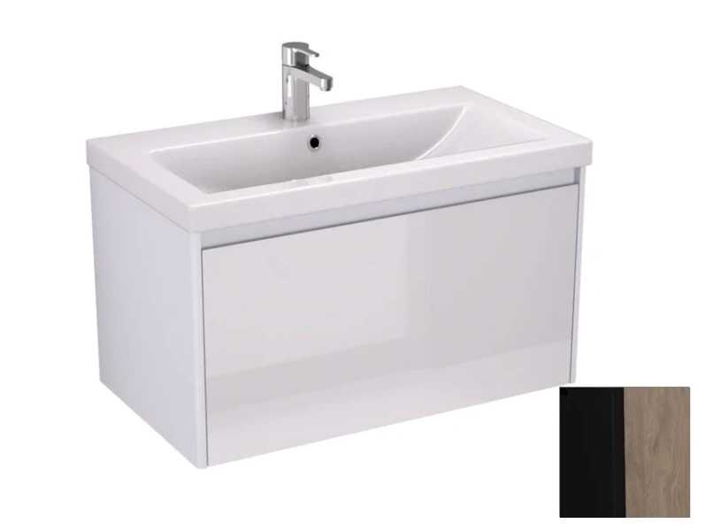 Тумба под раковину подвесная Velvex Klaufs 80 см черная/дерево tpKLA.80.1Y-617.217 (детальная фотография)