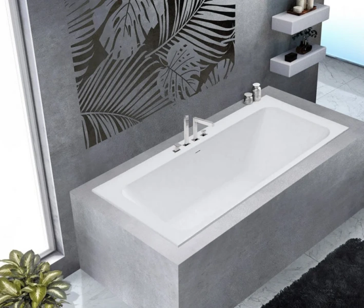 Ванна из искусственного камня Cezares Slider 170х80 см встраиваемая CZR-SLIDER-170-80-57-SSB (детальная фотография), современныe, hi-tech