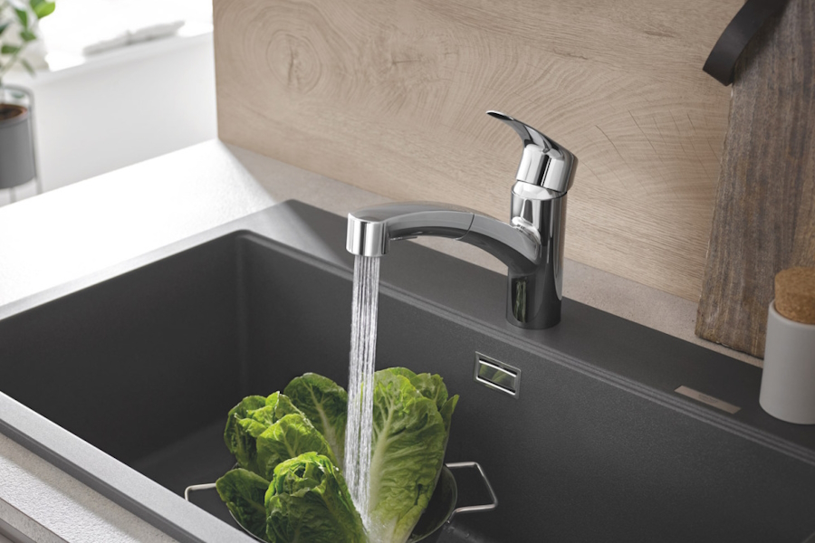Смеситель для кухни Grohe Eurosmart с вытяжным душем 30305001 (детальная фотография), на мойку, на столешницу