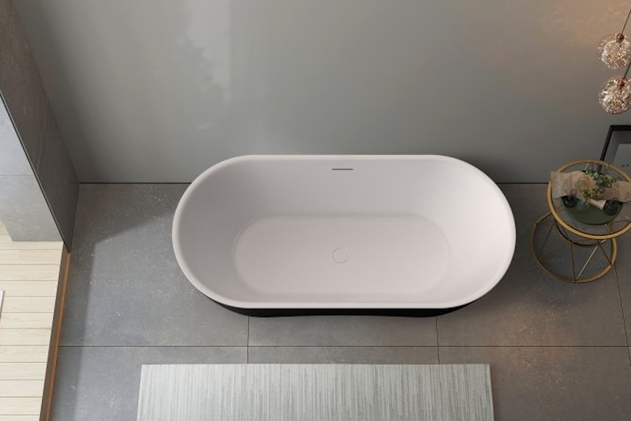 Ванна акриловая BelBagno 170х80 см белый глянец/чёрная матовая BB70-1700-800-W/NM (детальная фотография), 170x80 см