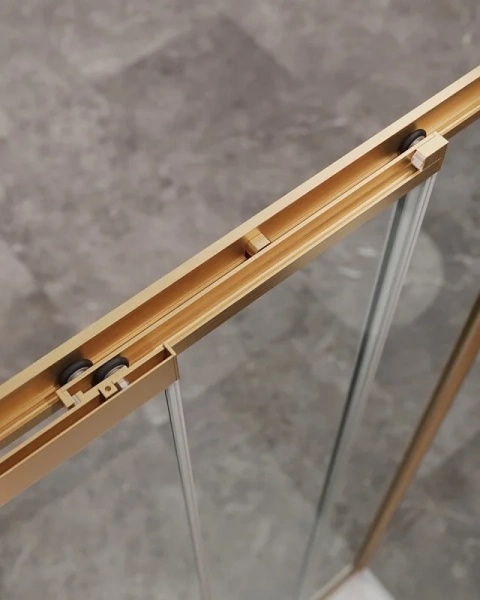 Душевой уголок Cezares Molveno 100х90 см стекло прозрачное профиль золото MOLVENO-AHF-31-100/90-C-BORO-IV (детальная фотография), раздвижные