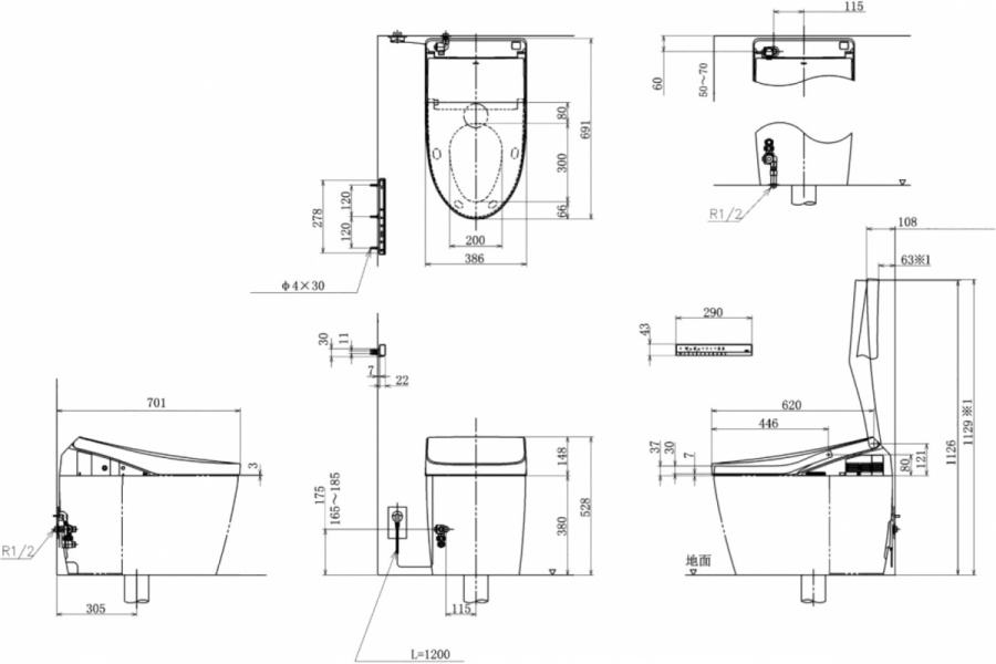 Схема (детальная фотография), без бачка, со скрытым бачком