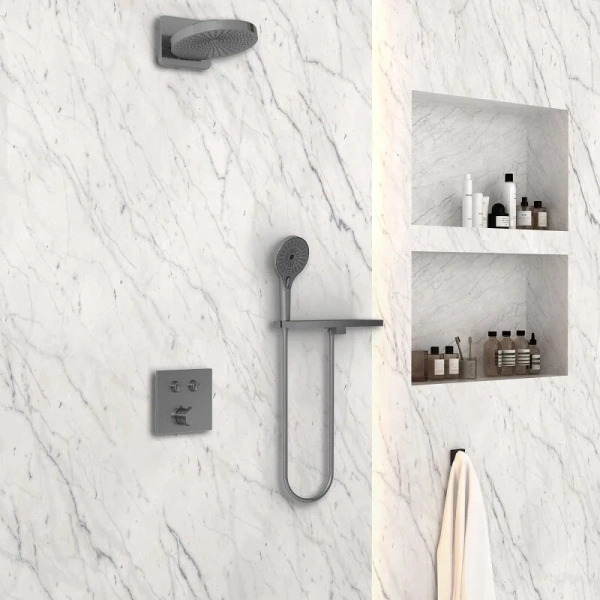 Душевой комплект Vincea вороненая сталь VSFW-4I211RGM (детальная фотография), душевые комплекты, наборы