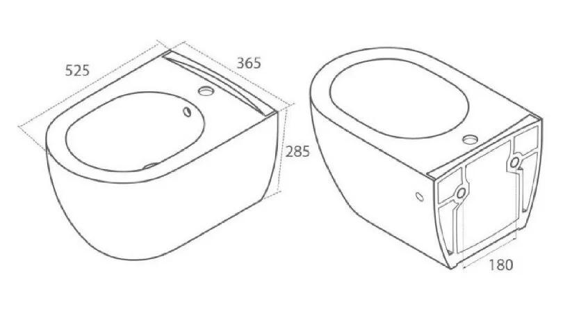 Биде подвесное Boheme Bianca белое матовое 964-WM (детальная фотография), современные, hi-tech