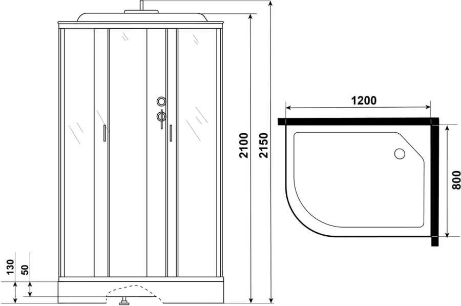 Душевая кабина Niagara Classic 120x80 см правая 35121433R (детальная фотография), 120х80