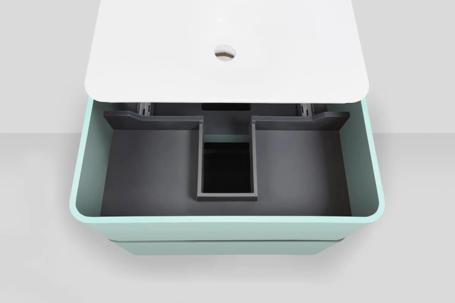 Тумба под раковину подвесная Am.Pm Sensation 80 см мятный глянец M30FHX0802GG (детальная фотография), другие