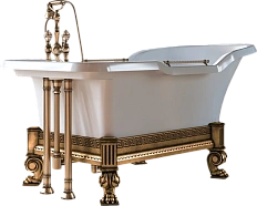 Ванна из искусственного камня Migliore Impero Affusto 180х87 см фурнитура бронза