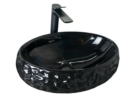 Раковина GID Lago 9030bf 48 см накладная черная - фото 2