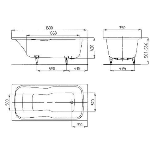Ванна с противоскользящим покрытием antislip Kaldewei Ambiente 226630000001 (детальная фотография), глубокие