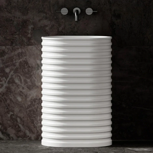 Раковина Abber Stein 58 см белая матовая AS2550-H (детальная фотография), современные, hi-tech