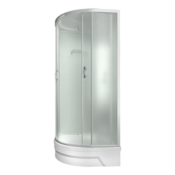 Душевая кабина Erlit Comfort ER351026-С 100х100 см со средним поддоном (детальная фотография), угловые, недорогие, для дачи, без гидромассажа, c тропическим душем, с вентиляцией, с крышей