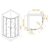 Душевой уголок RGW Passage PA-52B 90х90 см профиль черный