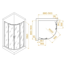 Душевой уголок RGW Passage PA-52B 90х90 см профиль черный