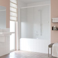 Душевая шторка на ванную стекло ретро Vegas-glass ZV 180 R04