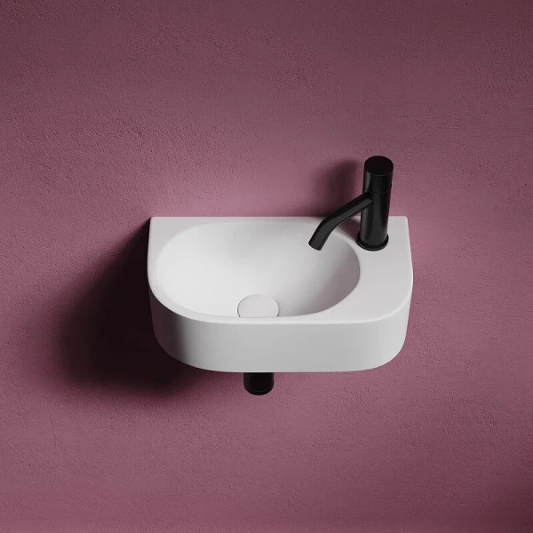 Раковина Ceramica Nova Element 40 см белая глянцевая, левая CN6066L (детальная фотография), подвесные